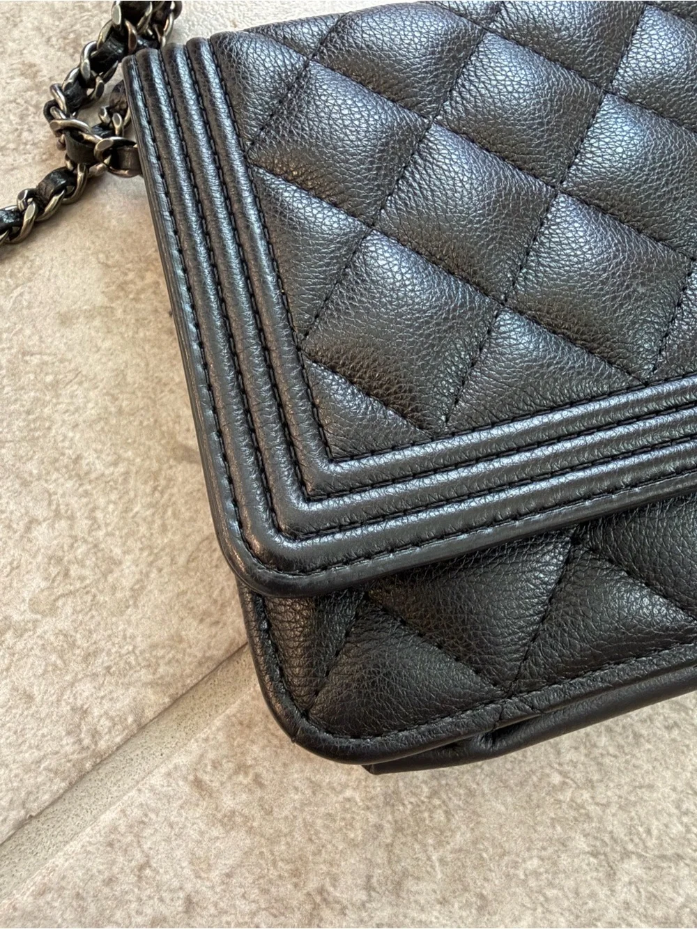 CHANEL Black Quilted Boy WOC